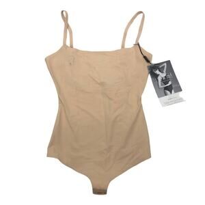 ITEM m6 Shape String Bodysuit M Cut & Bonded Shaping Thong Shapewear Apricot